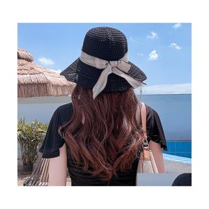 Wide Brim Hats Sun For Women Visors Hat Fishing Fisherman Beach Uv Protection Cap Summer Hollow Out Foldable 3457 Q2 Drop Delivery F Dh1Ek