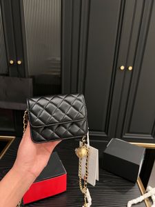 Vintage Designer Bags Women Mini Woc Shoulder Bags with Gold Ball Cf Flap Purse Classic Small Designers Tote Bags Lady Black Handbags Quilted Crossbody Bag Wallet