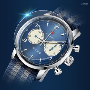 Relógios de pulso colorm homens 42 cronógrafo de 38 mm 1963 relógios de seagull movimento de ganso -mecânica relógio mecânico sapphire hardlex acrilicwristwatches wr