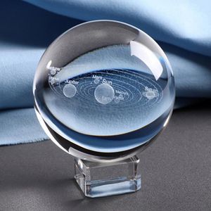 Novelty Items Gift For Astrophile 6CM Laser Engraved Solar System Ball 3D Miniature Planets Model Sphere Glass Globe Ornament Home Decor