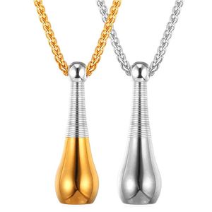 Anhänger Halsketten Kpop Two Tone Perfunm Bottle 2 Verwenden Sie Halskette Goldfarbe Edelstahl für besonderen Schmuck P181