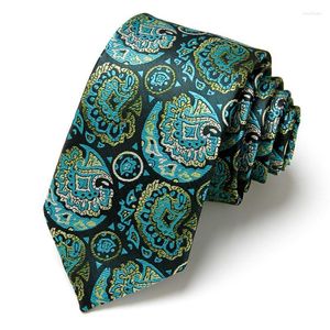 Bow Ties Nowatorski krawat dla mężczyzn dla mężczyzn Paisley Floral Bowtie 7,5 cm niebieski krawat zielony pomarańczowy kolor smal22