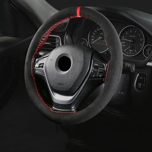Steering Wheel Covers Car Braid Cover Needles And Thread Artificial Suede Leather Suite DIY Texture Soft Auto Accessories