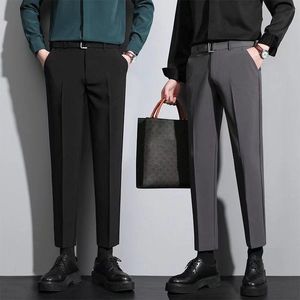 Men's Suits & Blazers Office Pants Small Suit Ninth Black Drop-down Slim Fit Casual Trousers Thin Straight PantsMen's