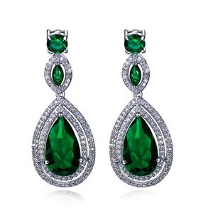 Dangle Earrings & Chandelier Women Earring Big Drop Rhodium Plated With CZ Stone Romantic Style Fashion Jewelry High Quality Free ShipmentDa