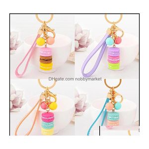 Key Rings Jewelry Resin Chain Aron Beads Pendant Keychain Holder Trinkets Keyring Aessories For Car Candy Color Fashion Women Bag Dr Dhfup