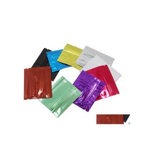 Verpackungsbeutel 200 teile / los 7,5 x 6 cm Aluminiumfolie Reißverschlussverschluss Verpackungsbeutel Beutel Mylar Selbstsiegel Vakuum für Lebensmittelaufbewahrung Wärmepaket D Dh8Ki