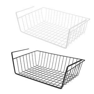 Hooks Rails Hängande järnförvaringshylla Skåp Skrivbord Mesh Basket Rack Cutting Board Under Holder Organizer Kitchen Choping Block Rackhook