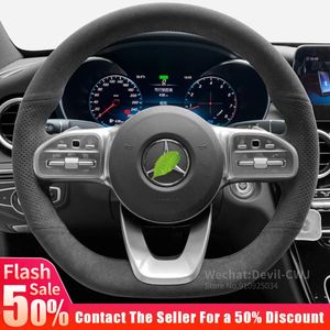 Steering Wheel Covers Flash Sale Alcantara Cover For - GLC C-Class E-Class C260L E300L A200L GLA Perforated Car Interior