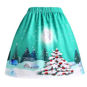 Gonne Sexy Babbo Natale stampato Swing Performance Gonna a tubino con vita alta Mini abito da ballo al ginocchio non definito LuxurySkirts