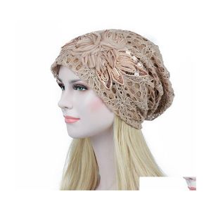 Feanie/crânio Caps de chapéu para mulheres Chegamentos de gorrosas de moda de moda de e elasticidade unissex knit chapéus gorros renda feminina outono otkmq