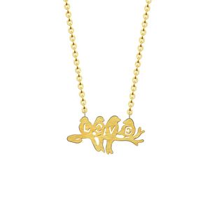Pendant Necklaces Stainless Steel Women Happiness Birds Family On A Branch Pendants Feminina Gold Charm Chain Colar Gifts