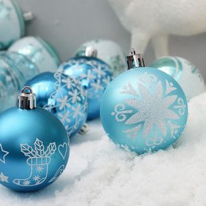 Neuheit Artikel 24 teile/los Weihnachtskugeln 6 cm Für DIY Weihnachten Party Hochzeit Dekorationen Blau Kunststoff Kugeln Hängen Ornament Home Deco