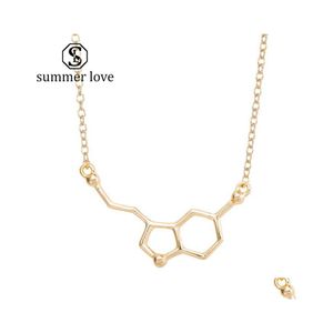 Hänghalsband unika design kemisk molekedjan halsband för kvinnor vetenskapslärare professor kemi grad älskare smycken dro dhrhq