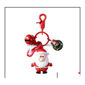 Key Rings Jewelry Christmas Cartoon Santa Elk Keychain com presente de sino para crian￧as Drop Drop 2021 B8RT0 DHGHV