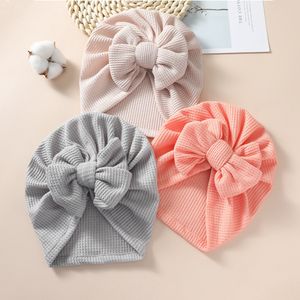 Knot Bow Baby pannband Ribbon Toddler Headwraps Girl Bow Turban Hats Elastic Girls Caps Baby Hair Accessories 1424