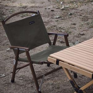 Camp Furniture Convenient Folding Chair Solid Wood Mountaineering Triangular Structure Lightweight Detachable Garden