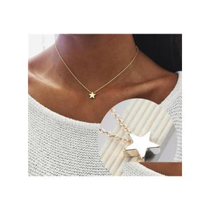 Pendant Necklaces Fashion Star Choker Necklace Women Jewelry Link Chain Gold Sier Moon Charm Wedding Birthday Gifts Drop Delivery Pen Dhpsj