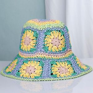 Breda randen hattar sommarsol strand panama stråhatt vikta virkning fritid semester raffia cap visirs hatwide davi22