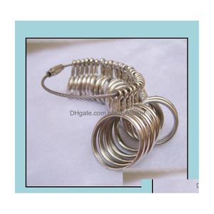 Testadores Medidas Ferramentas de jóias Equipamento de atacado Sier japonês US Ring Sizer Medager Usef Tamanho de metal padrão Medição de dedão dhuei