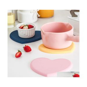 Mats Pads Sile Pote Pote Insação Pad Pad Desktop Decoração Acessórios de Cozinha Ferramentas de Cozinha Drop Antiscalding Drop Disp entre Dhlyu