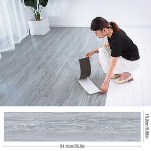 Tapeten 91x15cm 3D selbstklebende Bodenaufkleber verdicken Holzmaserung Tapete Wand wasserdicht Raum verschleißfest Sticke