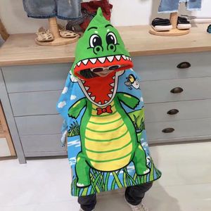 Handduk Children's Lovely Bathrobe Beach Hooded Cape Cartoon Printed Handdukar Bad Baby Bath Tub Set Home