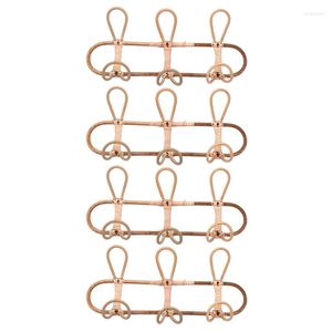 Hooks YO-4X Rattan Wall Kids Garments Organizer Rack Clothes Hat Hanging Hook Hanger Room Decor