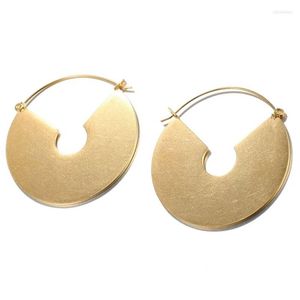Hoopörhängen Big Circle Round Dangle Trendy Geometric Gold-Color Rostfritt stål Lång öron för kvinnor mode smycken