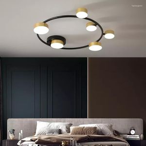 Lampki sufitowe Nowoczesne nordyckie minimalis LED Black Gold Lampa do sypialni salon Jadalnia Luminaire