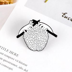 Broches malha suéter pinos cerebrais Órgão de anatomia cerebrum neurologia de broche para médicos e enfermeiros Bolsas de lapela Badge Gifts