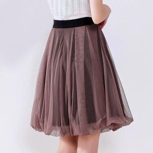 Skirts Spring Women Tutu Mini Korean Elastic Waist Skirt Sweet Mesh Tulle Umbrella In 2023 Summer Beach Casual