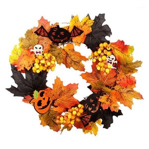 Dekorativa blommor kransar XD-Halloween Garland Decoration Door Hang Simulation Autumn Pumpkin For Party Wedding Christams