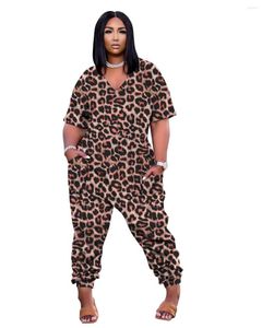 Calças plus size roupas de leopardo 3xl macacão feminino itens por atacado itens de camuflagem casual de uma peça de roupa