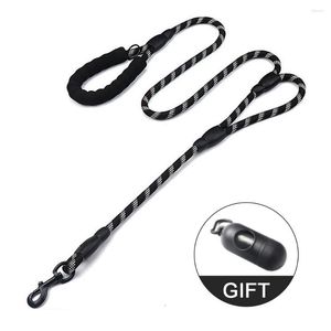 Hundhalsar Pet Leash Reflective 2 Handtag Rund nylon Braid Leases Running Walk Training For Large Medium Dogs 12 Färger 1,8 m