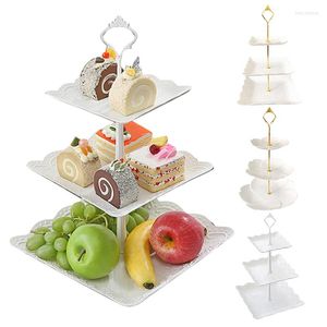 Plates Household Special Tray Three-layer Cake Dessert Display Stand European-style Party Plastic Fruit Holiday Decoration Goods