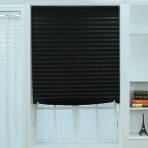 Curtain Blackout Pleated Window Shades Blind Light Block Cordless Black For Bedroom Living Room Curtains