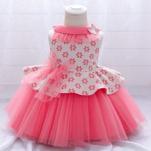 Vestidos de menina vestido de bebê nascida filhos Batismo Comunhão Roupa Criança Primeiro Aniversário Oarty Princesa Tulle Ball vestido de baile