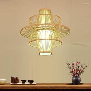 Lampy wiszące w stylu chiński bambusowe światła do restauracji salon lampa lampa światła światła wiszące kuchenne
