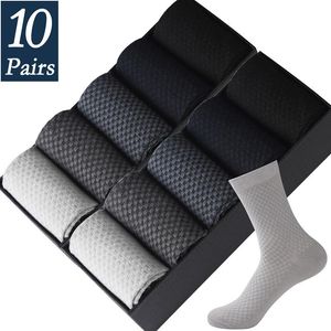 Men's Socks 10 Pairs Mens Office Bamboo Fiber Autumn Business Breathable Spring Winter Men Big Size EUR38-45