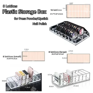 Lagringslådor 8Lattices Plastlåda för läppstift/tryckpulverfodral Transparent nagellackorganisator smyckesdisplaybehållare