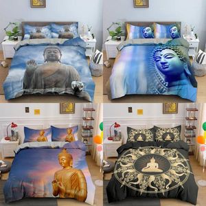 Постилочные наборы Zeimon Boho 3D Set Buddha Printed Cover Cover для взрослых кровати.