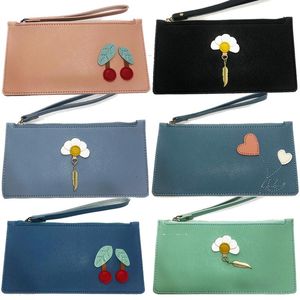 Coin Purses Leather Purse Fashion Women Wristlet Zipper Wallet Handbag Envelope Phone Key Case Clutches For Girl PursesCoin