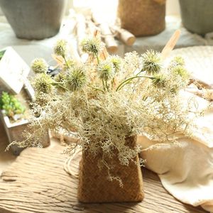 Декоративные цветы венки искусственная колючая трава поддельные цветочные букет для садового дома