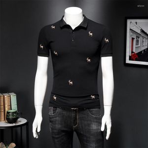 Herren-Poloshirts The 2023 Bead Fondly Cotton Short Sleeve Polo Shirt Men Revers bestickt 6016 - E192P65 Qiantang