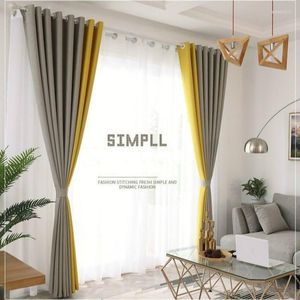 Cortinas de retalhos de cortina altas cortinas de sombreamento para sala de estar casa de linho de quarto dedo moderno estilo moderno feito personalizado
