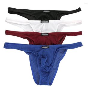 Underpants 4pcs/lote homens sexy roupas íntimas gays jockstrap masculino homme calcties mascultos shorts shorts pênis bolsa de pênis respirável mini