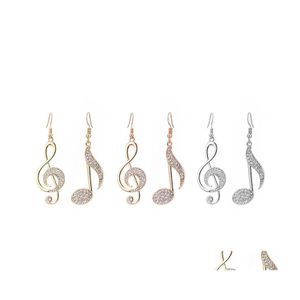 Ear Cuff Trendy Treble Ottava musica Clef Note Fish Hook Orecchini pendenti Elegence Women Statement As Ladies Valentines Day Giftz Drop Dhmvt