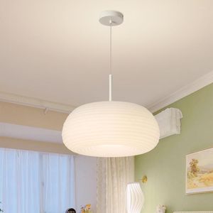 Chandeliers Nordic Modern Round Pendant Chandelier For Living Room White Hanging Lamp Bedroom Dining Table Home Decor Lighting Fixture