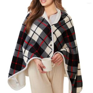 Scarves 2 In1 Electric Heated Blanket Adjustable Timing Warm Shawl Flannel Throw Winter Home USB Heating 140x80cm